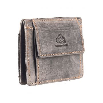 Portofel dama piele naturala 10.5 x 7.5 x 1.5 cm - Vintage RFID - - Gri
