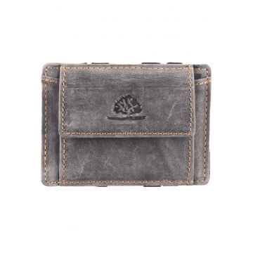 Portofel dama piele naturala 10.5 x 7.5 x 1.5 cm - Vintage RFID - - Gri