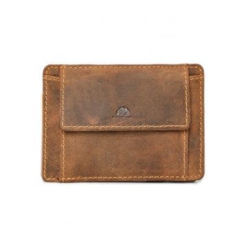 Portofel dama piele naturala 10.5 x 7.5 x 1.5 cm - Vintage RFID - - Maro