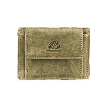 Portofel dama piele naturala 10.5 x 7.5 x 1.5 cm - Vintage RFID - - Verde