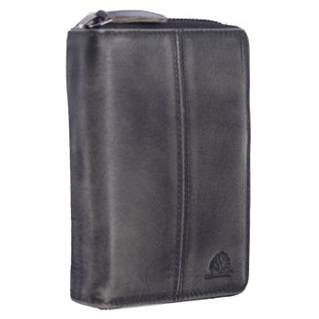 Portofel dama piele naturala 10 x - Destressed - wqdwqfwq - Gri