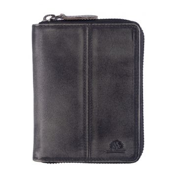 Portofel dama piele naturala 10 x - Destressed - wqdwqfwq - Gri