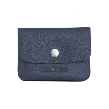 Portofel dama piele naturala 11 x 8 - Minimax - wqfwq - Bleumarin - 11 x 8 x 2.5 cm