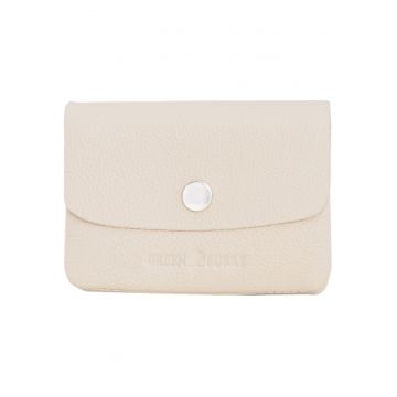 Portofel dama piele naturala 11 x 8 - Minimax - wqfwq - Crem - 11 x 8 x 2.5 cm