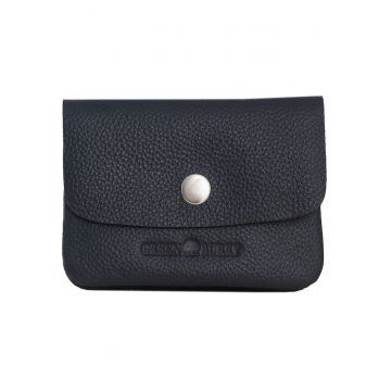 Portofel dama piele naturala 11 x 8 - Minimax - wqfwq - Negru - 11 x 8 x 2.5 cm