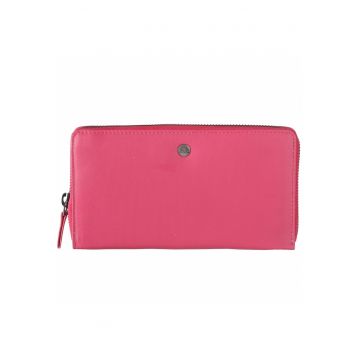 Portofel dama piele naturala 19 x 10.5 x 3 cm - Spongy Nappa - - Roz
