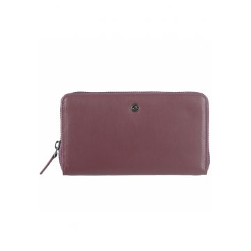 Portofel dama piele naturala 19 x 10.5 x 3 cm - Spongy Nappa - - Visiniu