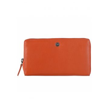 Portofel dama piele naturala 19 x 10.5 x 3 - Spongy Nappa - Greenbudwqfqdrry - Portocaliu - 19 x 10.5 x 3 cm