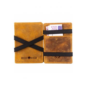 Portofel dama piele naturala bej 10.5 x 7.5 x 2.5 cm - VINTAGE RFID -
