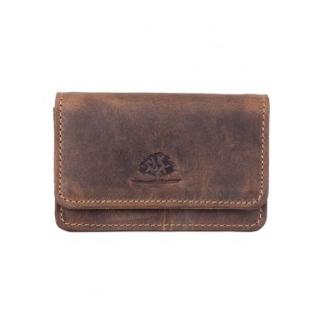 Portofel dama piele naturala maro antichizat 10 x 7 cm - Vintage-RFID -  Maro antichizat