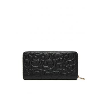Portofel dama -  piele naturala - negru - One Size INTL