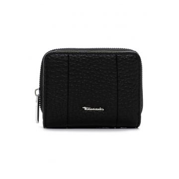 Portofel de piele ecologicca cu aspect granulat - Negru