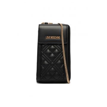 Portofel de telefon dama -  piele ecologica - negru - Marime Unica