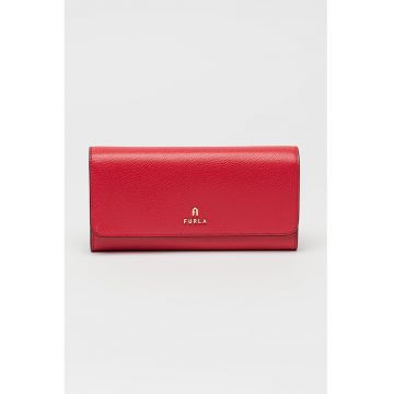 Portofel din piele cu inchidere cu clapa Camelia Continental - Rosu
