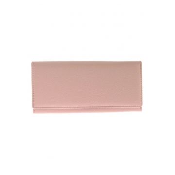 Portofel elegant roz pudrat cu design minimalist