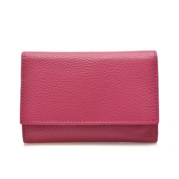 Portofel fucsia, 6611, din piele naturala