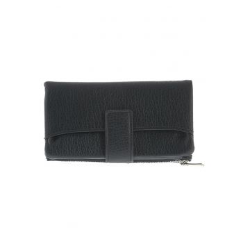 Portofel negru clasic cu design structurat