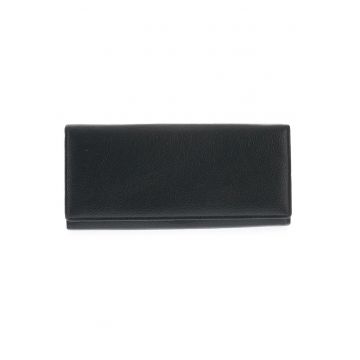 Portofel negru elegant cu detalii aurii