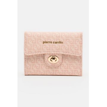 Portofel pliabil cu model logo - Roz pastel