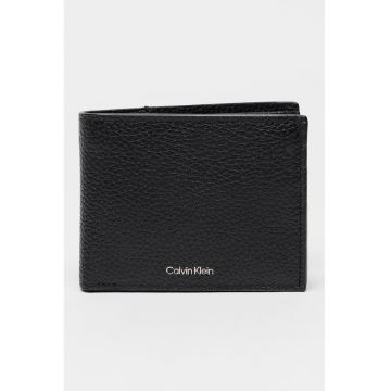 Portofel pliabil de piele cu protectie RFID - Negru