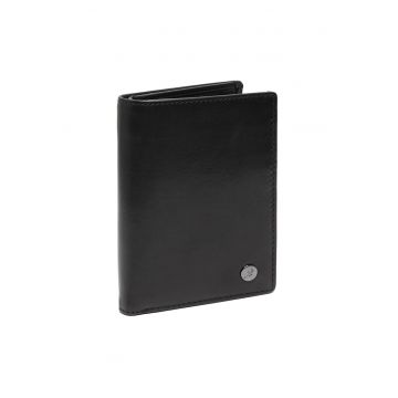 Portofel unisex din piele naturala Manerba - Negru