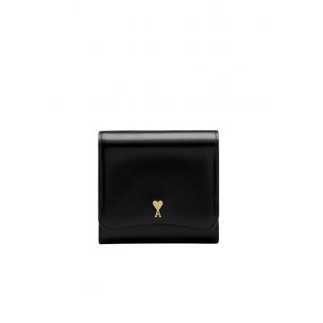 Black Cow Leather Paris Paris Compact Wallet - One Size