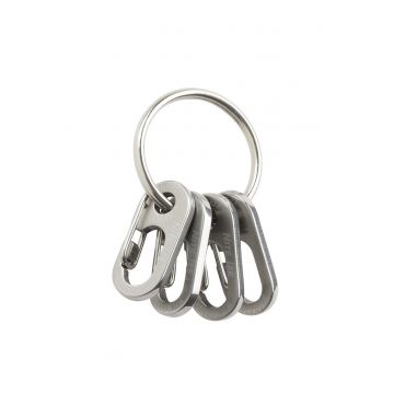 Breloc cu 4 carabiniere MicroLink™ -  Inox - Argintiu