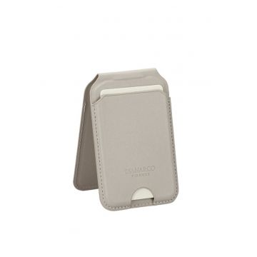 Port card cu blocare RFID - Suport ajustabil si Oglinda - Gri - 10x6.5x1
