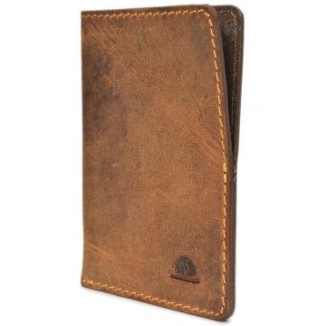 Portcard unisex piele naturala maro antichizat 6.5 x 9 x 0.5 cm - Vintage RFID -