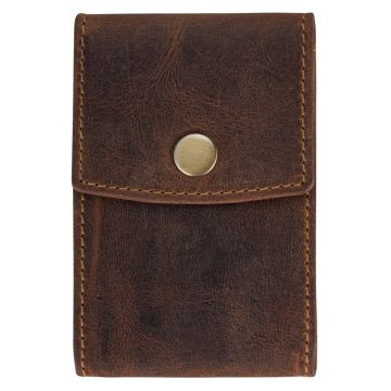 Portcard unisex piele naturala maro antichizat 7 x 10 cm - Vintage RFID -