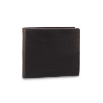 Portofel barbati  Loreto - negru - piele - 11.5 x 9.5 x 2 cm