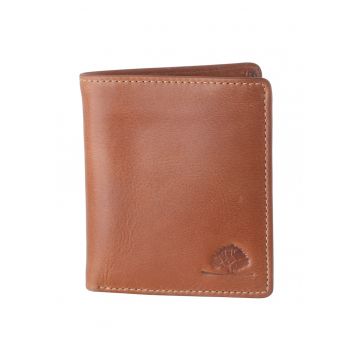 Portofel barbati piele naturala coniac 9.5 x 10.5 x 3.0 cm - TORNADO -