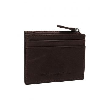 Portofel carduri unisex piele naturala - Chesterfield - - Maro