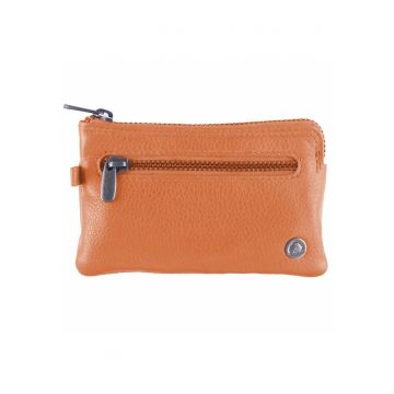 Portofel chei dama piele naturala 11.5 x 7.5 x 1 cm - Spongy Nappa - - Portocaliu