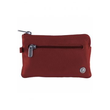 Portofel chei dama piele naturala 11.5 x 7.5 x 1 cm - Spongy Nappa - - Rosu