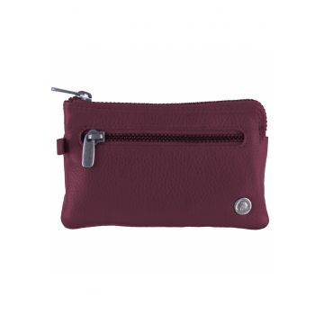 Portofel chei dama piele naturala 11.5 x 7.5 x 1 cm - Spongy Nappa - - Visiniu
