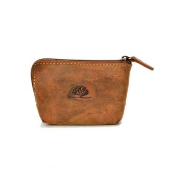 Portofel chei unisex piele naturala maro antichizat 11 x 8 cm - Vintage -