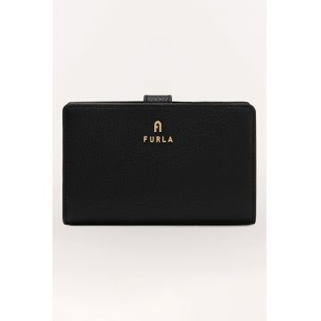 Portofel compact din piele Camelia - Negru