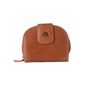 Portofel dama piele naturala 11 x 13 x 4.5 cm - TORNADO - - Coniac
