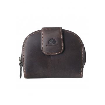 Portofel dama piele naturala 11 x 13 x 4.5 cm - TORNADO - - Maro