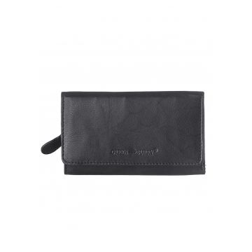 Portofel dama piele naturala 14 x 8 x 3.5 cm - Basic - - Negru
