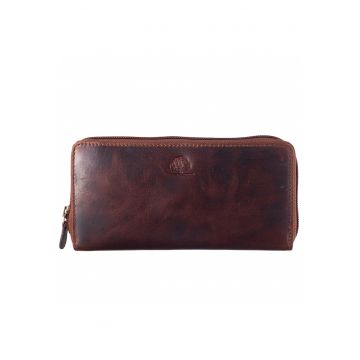 Portofel dama piele naturala maro 19 x 10 cm - Rugged -