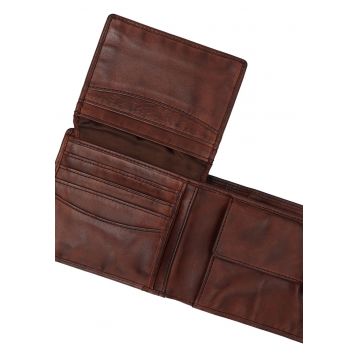 Portofel din piele cu model uni
