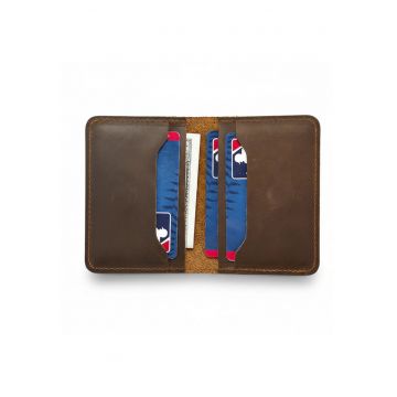 Portofel mic piele naturala crazy horse retro Clas 2 Busy Lady & Gentleman maro