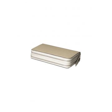 Portofel piele cu Bej - Bej - 11x21x3