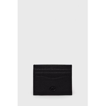 Coach carcasa din piele culoarea negru, CC129
