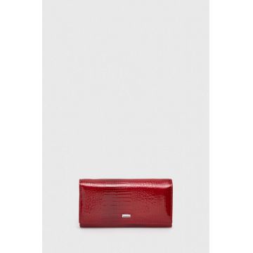 Answear Lab portofel de piele femei, culoarea rosu