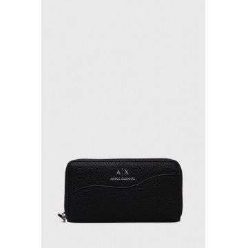 Armani Exchange portofel femei, culoarea negru
