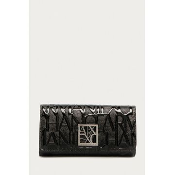 Armani Exchange portofel femei, culoarea negru