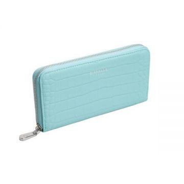 Portofel Cava Albastru Model Croco 1 Fermoar